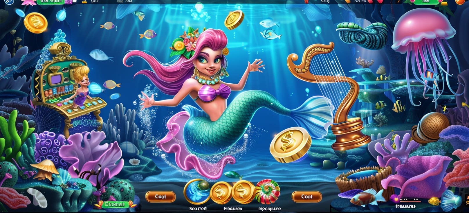 Caça-níqueis de sereia online com tesouros do mar no 7200bet cassino